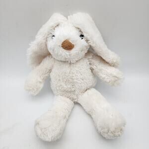 Jumi Ivory Bunny Rabbit Plush Stuffed Animal Lovey 10" Floppy Tan Nose Hard Eyes